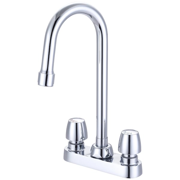 Slow-Close Two Handle Cast Brass Bar/Laundry Faucet in Chrome